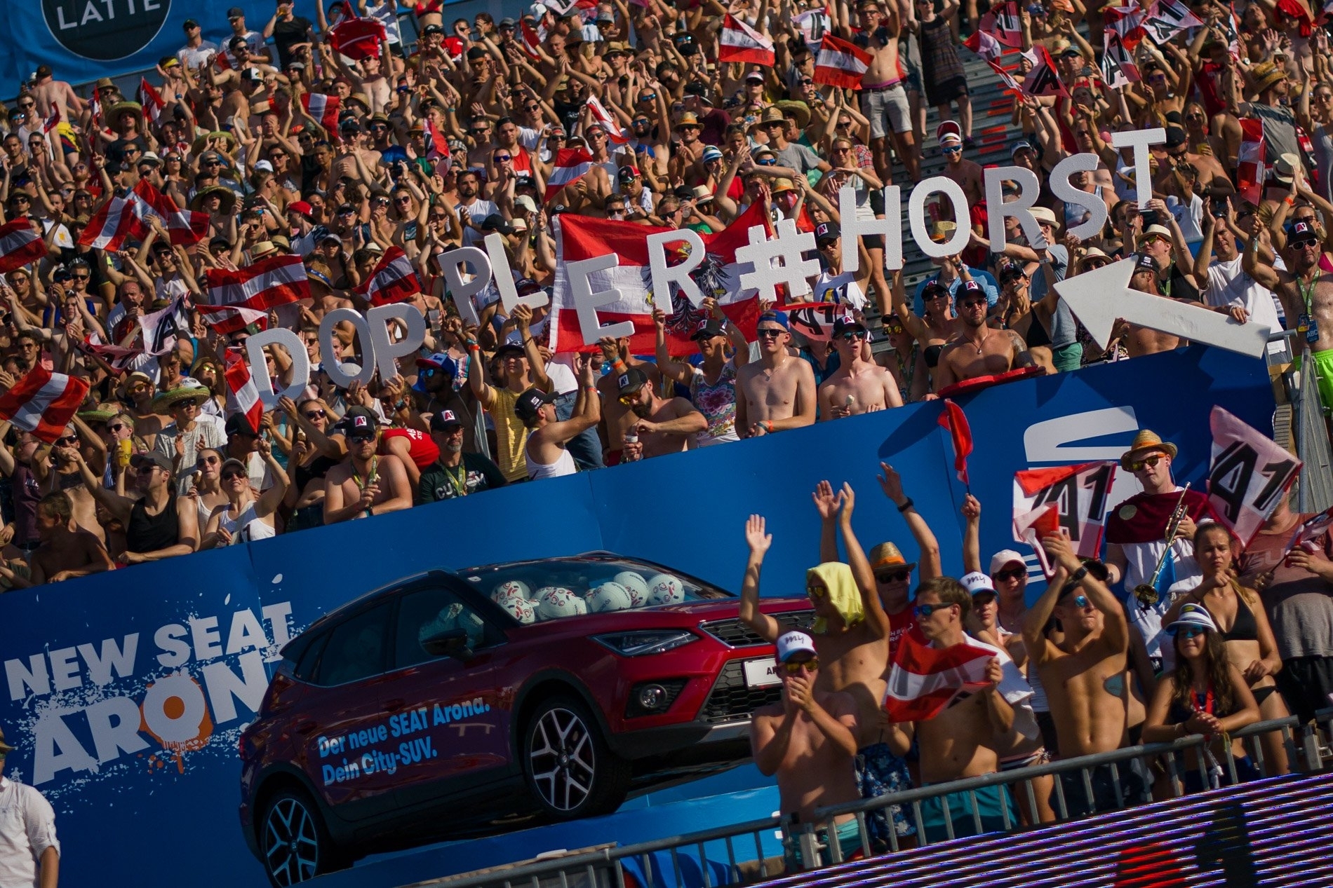 The Red Bull Beach Arena was completely packed to witness two Austrian victories